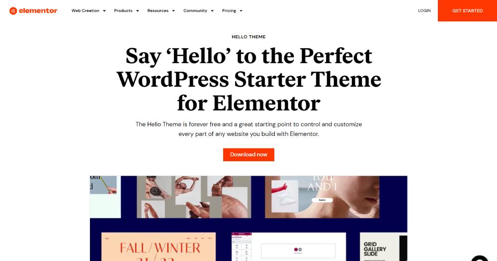Hello Elementor wordpress theme