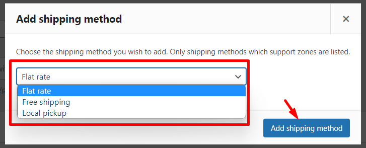 WooCommerce shipping method