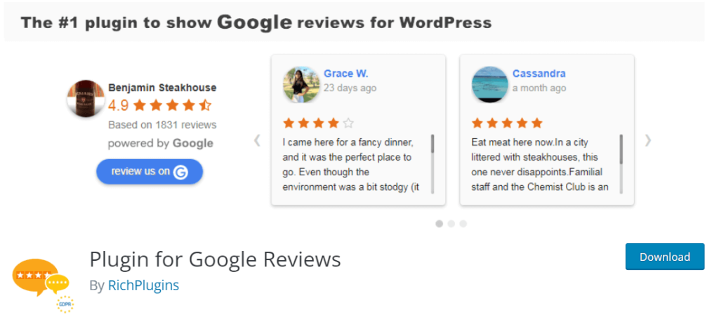 Plugin for Google Reviews