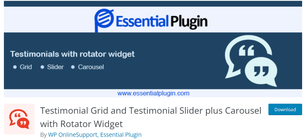 Testimonial Grid and Testimonial Slider plus Carousel with Rotator Widget